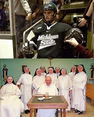 Michigan State hockey player and group of cloistered Dominican nuns