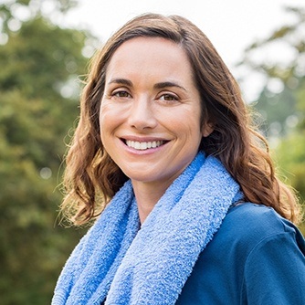 Smiling woman outdoors