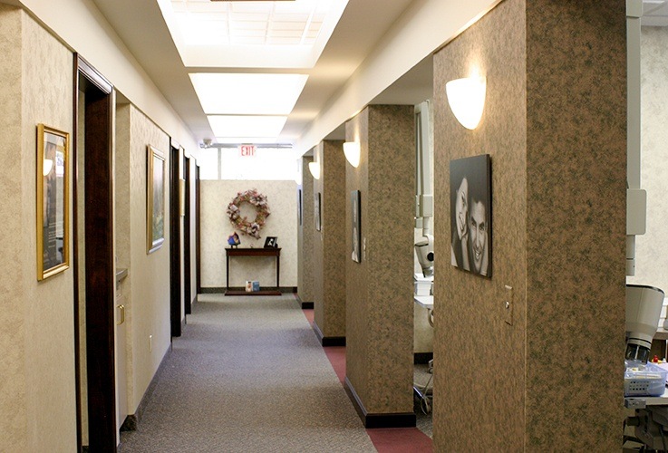 Hallway to dental exam rooms