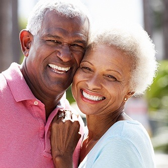 Smiling older man and woman smiling