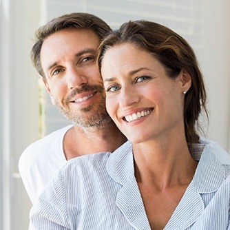 Smiling man and woman